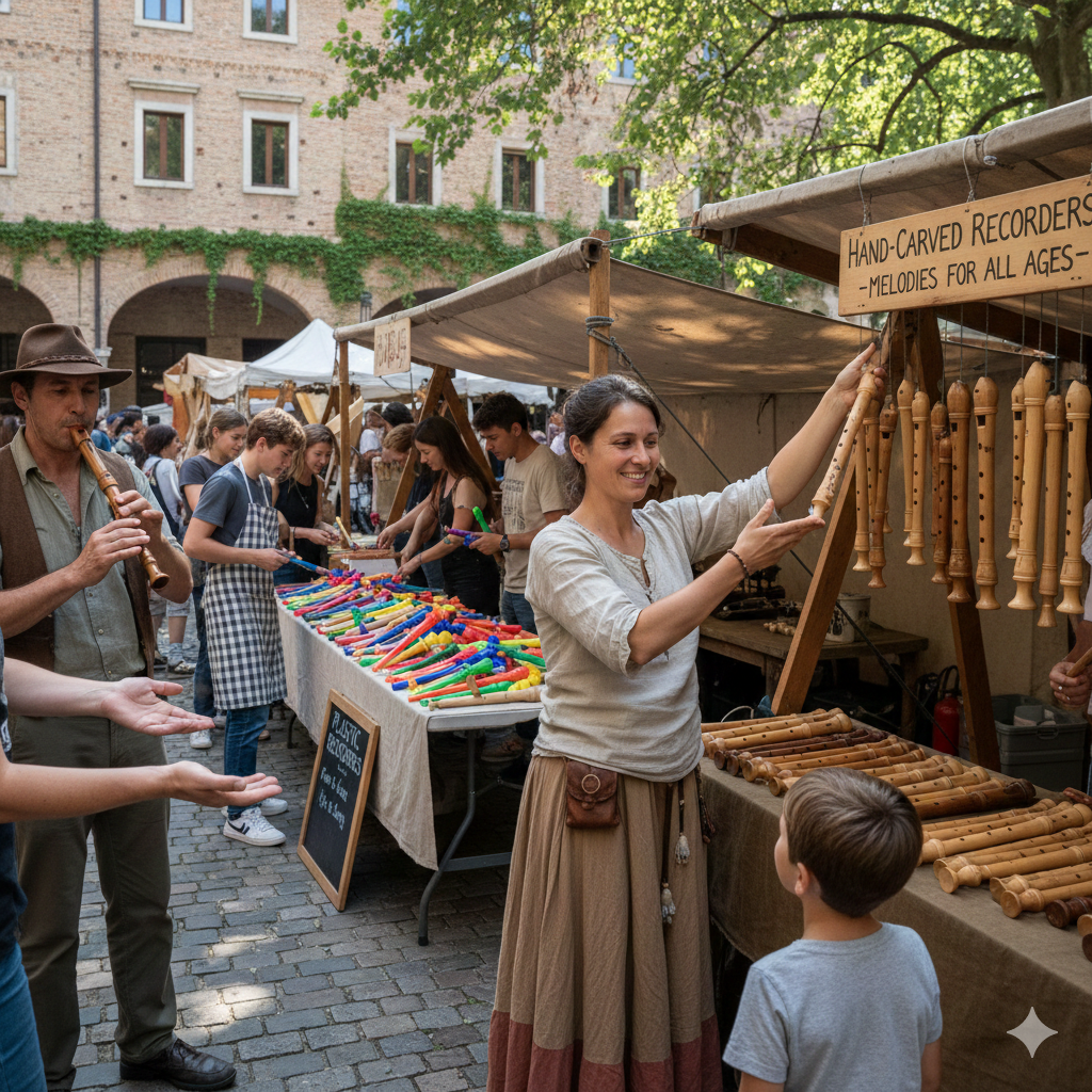 AI gegenereerd plaatje van een blokfluit verkoop